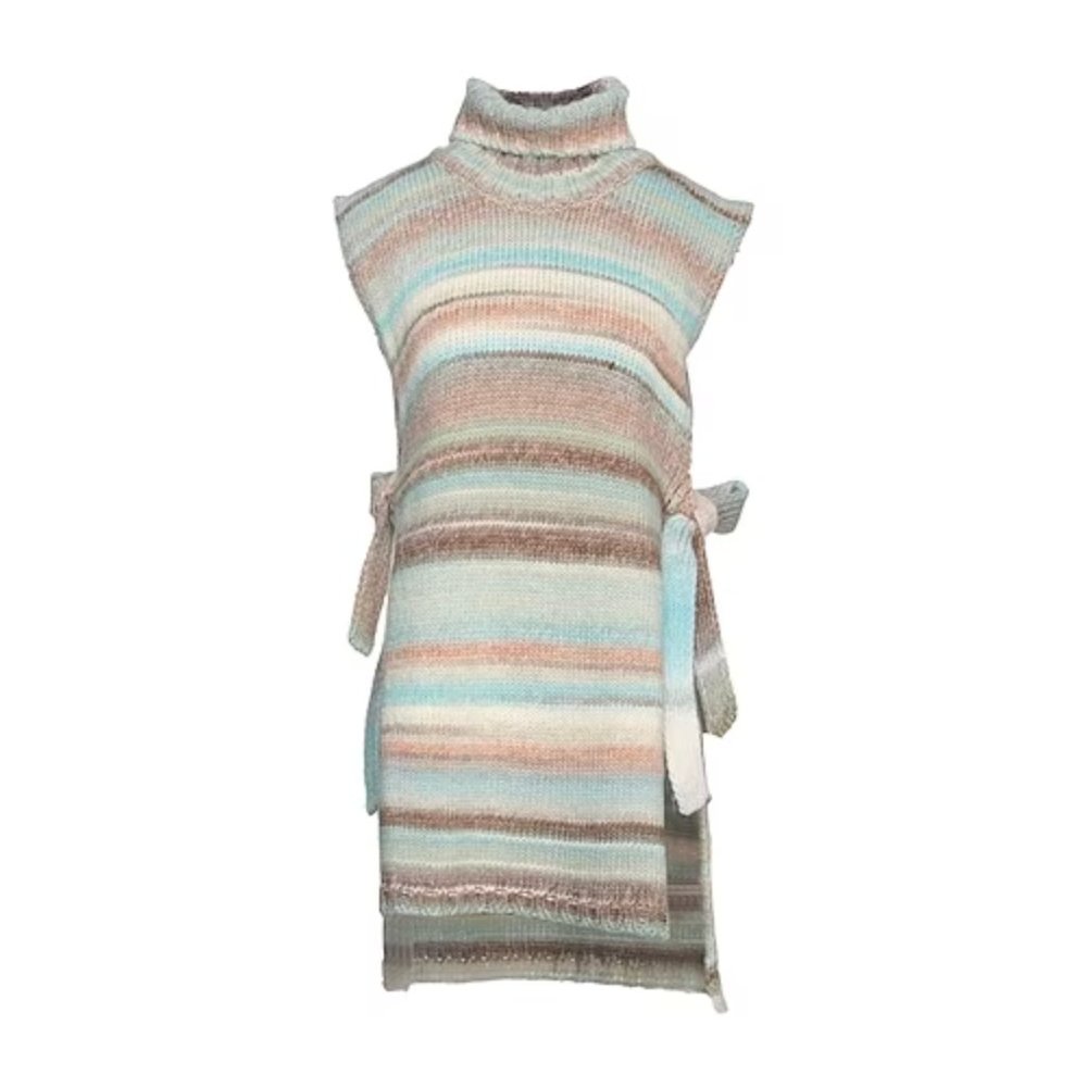Beatrice B | Turtleneck Stripe Wool Blend Sweater Vest NWOT